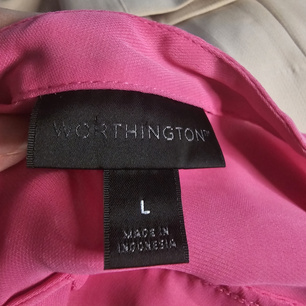 Worthington Pink Sleeveless Ruffle Blouse - Picture 4 of 5